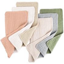 Conjunto de panos para arrotar Konssy Muslin 100% algodão, pacote com 6 unidades, unissex Conjunto de panos para arrotar Konssy Muslin 100% algodão, pacote com 6 unidades, unissex