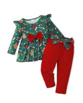 Conjunto de pão de mel de Natal Doresbebe com roupa para menina de 3 a 4 anos Conjunto de pão de mel de Natal Doresbebe com roupa para menina de 3 a 4 anos