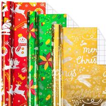 Conjunto de papel de embrulho de Natal Yarcony 43x305 cm 3 rolos Conjunto de papel de embrulho de Natal Yarcony 43x305 cm 3 rolos