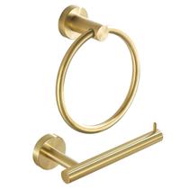 Conjunto de papel higiênico e porta-toalhas WINCASE Gold em aço inoxidável