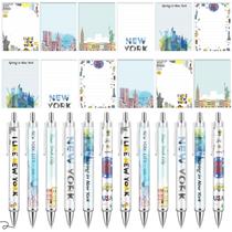 Conjunto de papelaria: blocos de notas Gilprop New York City com canetas, 24 unidades Conjunto de papelaria: blocos de notas Gilprop New York City com canetas, 24 unidades