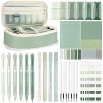 Conjunto de papelaria Janlaugh 38 unidades com estojo de lápis Sticky Notes