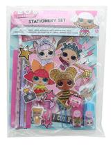 Conjunto de papelaria L.O.L. Surprise! 10 unidades com bolsa Eraser Highlighters, lápis e régua