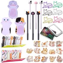 Conjunto de papelaria Outus Cat Material de escritório para amantes de gatos Conjunto de papelaria Outus Cat Material de escritório para amantes de gatos