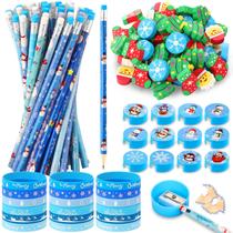 Conjunto de papelaria PerKoop 240 unidades de Natal e Inverno para crianças