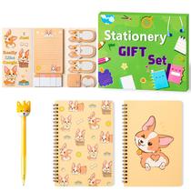 Conjunto de papelaria Xqumoi Corgi Sticky Note A5 para cadernos com caneta