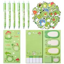 Conjunto de papelaria Xqumoi Frog Sticky Notes com adesivos de caneta, 57 unidades Conjunto de papelaria Xqumoi Frog Sticky Notes com adesivos de caneta, 57 unidades