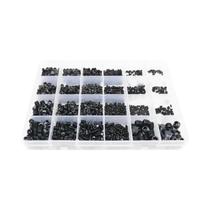 Conjunto De Parafusos De Aço Inoxidável Preto 500 Peças M2 M2.5 M3 M4 Com Ponta Plana Para Máquinas