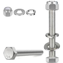 Conjunto de parafusos de cabeça hexagonal BNUOK 1/4-20 x 5 304 em aço inoxidável Conjunto de parafusos de cabeça hexagonal BNUOK 1/4-20 x 5 304 em aço inoxidável