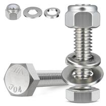 Conjunto de parafusos de cabeça hexagonal BNUOK 304 em aço inoxidável 18-8 (24)