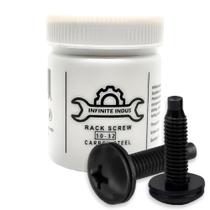 Conjunto de parafusos de rack e arruelas de nylon FIXXARA 10-32 em aço carbono