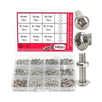 Conjunto De Parafusos E Porcas De Aço Inoxidável 540 Peças M2 M2.5 M3 Parafusos Miniatura Phillips E