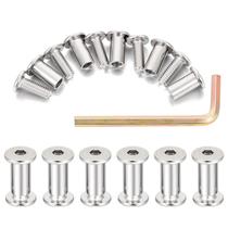 Conjunto de parafusos para móveis Xrfoiniu M6x15mm Silver Hex Drive 50 unidades