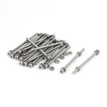 Conjunto de parafusos uxcell M3 x 50 mm, aço inoxidável 304, 25 conjuntos