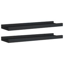 Conjunto de parede Picture Frame Ledge Shelves vidaXL Black 2