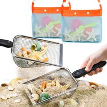 Conjunto de pás de areia de praia QINGLER com bolsa de praia de malha para crianças Conjunto de pás de areia de praia QINGLER com bolsa de praia de malha para crianças
