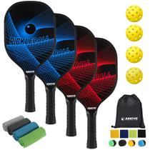 Conjunto de Pás de Pickleball Aihoye Wood - com 4 Bolas e Bolsa de Transporte