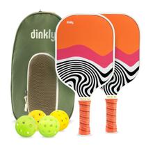 Conjunto de pás de pickleball Dinkly Pickleball com bolas e bolsa Conjunto de pás de pickleball Dinkly Pickleball com bolas e bolsa