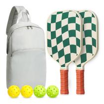 Conjunto de pás de pickleball Dinkly Pickleball com bolsa e 4 bolas Conjunto de pás de pickleball Dinkly Pickleball com bolsa e 4 bolas