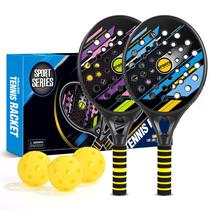 Conjunto de pás de tênis Sport Racket POWCAVA com 3 bolas de pickleball