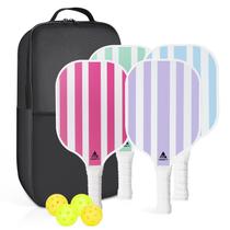 Conjunto de pás Pickleball AOBORTY Light Graphite, pacote com 4 bolas Conjunto de pás Pickleball AOBORTY Light Graphite, pacote com 4 bolas