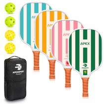 Conjunto de pás Pickleball ApexSport USAPA Lightweight, pacote com 4