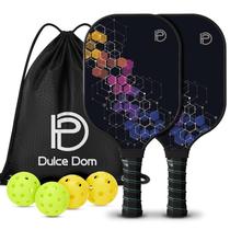 Conjunto de Pás Pickleball DULCE DOM - Fibra de Carbono - Aprovado pela USAPA