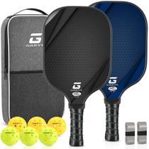 Conjunto de pás Pickleball GARYE WL-01 em fibra de carbono, pacote com 2 pacotes com bolsa Conjunto de pás Pickleball GARYE WL-01 em fibra de carbono, pacote com 2 pacotes com bolsa