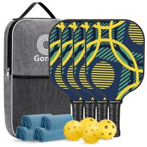 Conjunto de pás Pickleball Gonex Carbon Fiber com 4 bolas e bolsa
