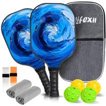 Conjunto de pás Pickleball Hilifexll em fibra de carbono com acessórios