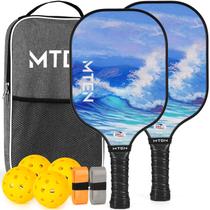 Conjunto de pás Pickleball MTEN com superfície de fibra de vidro com 2 bolas