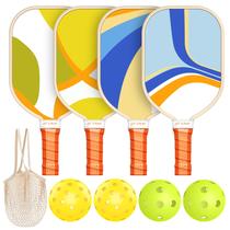 Conjunto de pás Pickleball Sprypals Premium Wood com 4 bolas e bolsa
