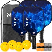 Conjunto de pás Pickleball, superfície de fibra de vidro MTEN, aprovado pela USAPA Conjunto de pás Pickleball, superfície de fibra de vidro MTEN, aprovado pela USAPA