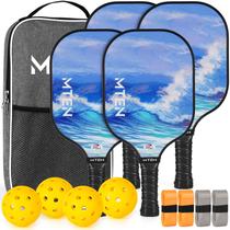 Conjunto de pás Pickleball, superfície de fibra de vidro MTEN, aprovado pela USAPA Conjunto de pás Pickleball, superfície de fibra de vidro MTEN, aprovado pela USAPA