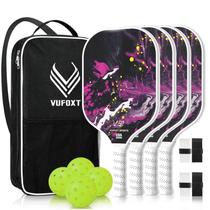 Conjunto de pás Pickleball VUFOXT com superfície de fibra de carbono PP Core