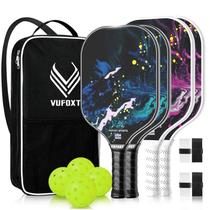Conjunto de pás Pickleball VUFOXT com superfície de fibra de carbono PP Core