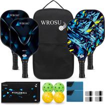 Conjunto de pás Pickleball WROSU Carbon Fiber, pacote com 4 unidades, 2024, USAPA