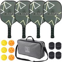 Conjunto de pás Pickleball YC DGYCASI em fibra de carbono de grafite x4