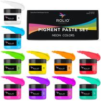 Conjunto de Pasta Pigmentada Neon para Resina Rolio, 10 Cores, 284 g Conjunto de Pasta Pigmentada Neon para Resina Rolio, 10 Cores, 284 g