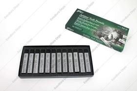 Conjunto de Pastéis Macios MUNGYO Preto Carvão 12 Peças Conjunto de Pastéis Macios MUNGYO Preto Carvão 12 Peças