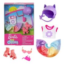 Conjunto de patinação Barbie Chelsea com patins, capacete e óculos de sol Conjunto de patinação Barbie Chelsea com patins, capacete e óculos de sol