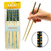 Conjunto de pauzinhos GAMAGO Kaiju Godzilla Bamboo 4 pares Conjunto de pauzinhos GAMAGO Kaiju Godzilla Bamboo 4 pares