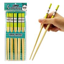 Conjunto de pauzinhos GAMAGO Llama Bamboo, 5 pares reutilizáveis Conjunto de pauzinhos GAMAGO Llama Bamboo, 5 pares reutilizáveis
