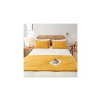 Conjunto de peças Linen Mustard Loa Standard 80 x 210 cm + 2 capas