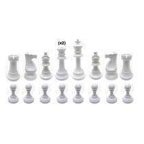 Conjunto de Peças Xadrez Oficial -2 Rainhas -Branco - Ludens