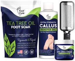 Conjunto de pedicure, esfoliante para cura de pés e removedor de calos com melaleuca