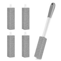 Conjunto de pedra-pomes para banheiro Gnvop com alça extra longa, pacote com 4 Conjunto de pedra-pomes para banheiro Gnvop com alça extra longa, pacote com 4