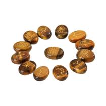 Conjunto De Pedras De Cristal Natural 13 Peças Símbolos Espirituais Cura Divinação Meditação