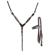 Conjunto De Peitoral E Cabeçada Quarto De Milha SV5326 - Marrom