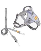 Conjunto de peitoral e guia para cães DF Martingale sem puxão, fivela metálica silenciosa, peitoral com clip frontal refletivo, ajuste regulável e alça para passeios e treinamento, cinza, 3/4", peito frontal 13,2"-16,0" Conjunto de peitoral e guia para cães DF Martingale sem puxão, fivela metálica silenciosa, peitoral com clip frontal refletivo, ajuste regulável e alça para passeios e treinamento, cinza, 3/4", peito frontal 13,2"-16,0"
